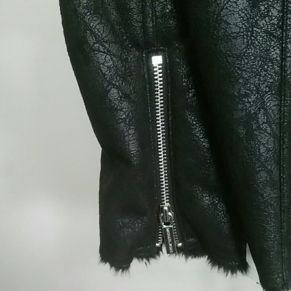NWT Michael Kors Black  Faux Fur Moto Jacket - Picture 8 of 8